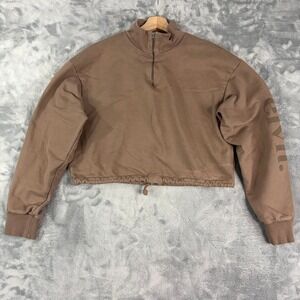 Elite Eleven Women Medium Cropped 1/4 Zip Sweatshirt Gym Workout Athleisure